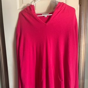 Susan Graver Plush Knit Hooded Pullover Shirt 3X
